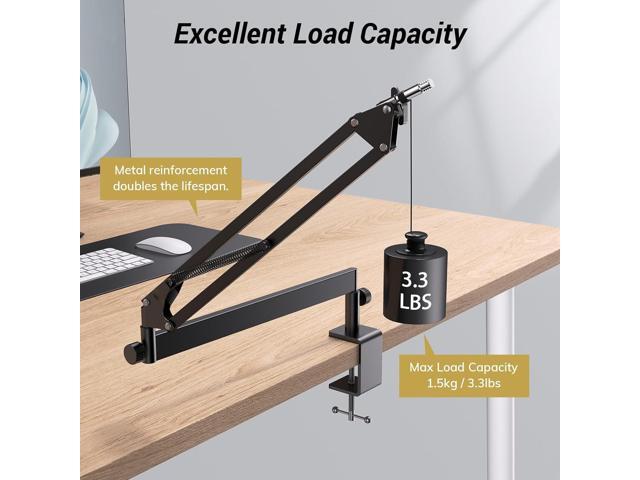 Tonor Mic Arm Desk Mount, Low Profile Boom Arm, Microphone Arm, Adjustable Mic Stand with Desk Mount Clamp, Cable Management, 3/8 and 5/8...