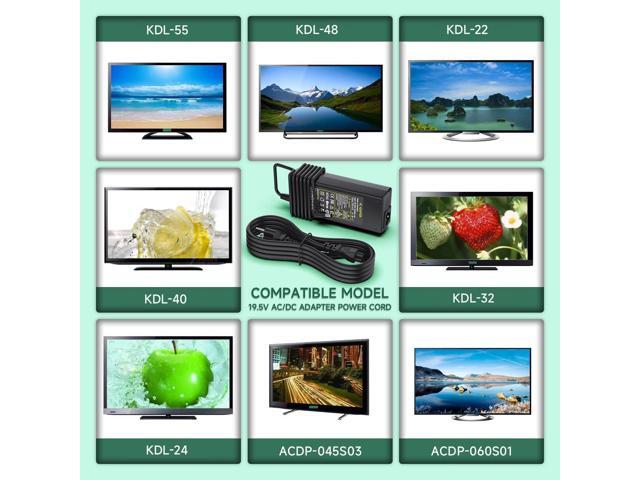 19.5V Power Cord Compatible with Sony Bravia TV KDL-32 KDL-40 KDL-42 KDL-48: KDL-32W600D, KDL-40R510C, KDL-40W600B, KDL-48W600B, KDL-48R510C,...