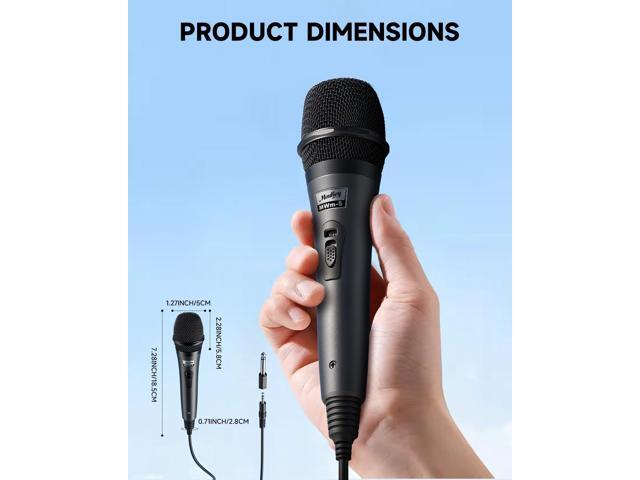 Moukey Wired Handheld Vocal Microphone, Metal XLR Dynamic Cardioid Mic with 13 ft Cable, for Singing, Stage, Party, Compatible with Karaoke...