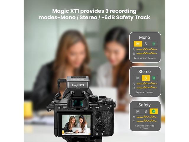 GODOX Magic XT1 Lightning, Wireless Lavalier Microphone, 2.4G Wireless 200m(656ft) Range, 10-Level Volumue,16h Working Time, Touchscreen Noise...