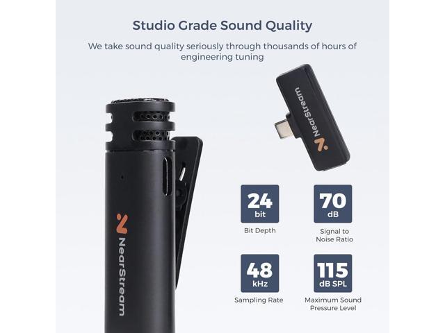 Wireless Lavalier Microphone for iPhone Android Tablet PC, Lapel Microphone Wireless with 2.4G Ultra-Low Delay, Noise Cancellation, Mute Button, 6H...