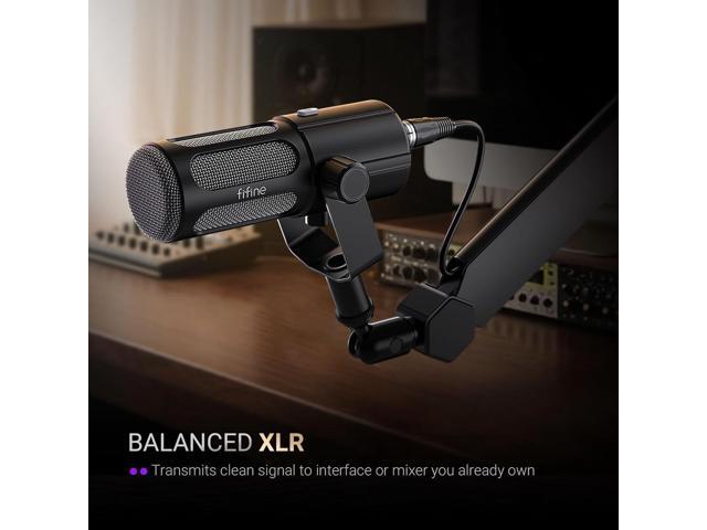 FIFINE Podcast Microphone, USB/XLR Vocal Dynamic Microphone for Recording, Broadcast, Streaming, Studio PC Mic with Frequency Respond Adjustment,...