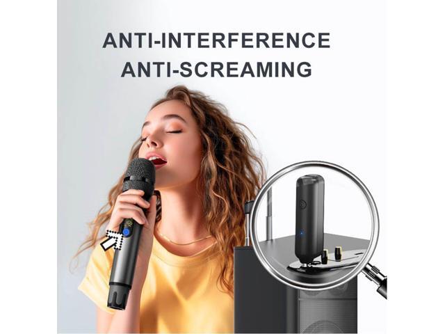 All Metal Shell UHF Wireless Microphone Professional, Handheld Cordless Dynamic Mic System with Rechargeable Receiver, Karaoke Microphone for DJ,...