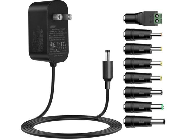 Tonton 12V 2A 6Ft Power Supply Adapter, 24W Universal Charger AC 100-240V with 8Tips to 12Volt DC Plug 2A 1.8A 1.5A 1.2A 1A 0.5A UL/CE/FCC...