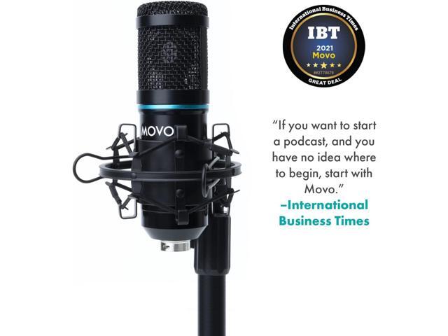 Movo PC-M6 Universal Cardioid Condenser Microphone with XLR and 3.5mm, Shock Mount, and Windscreen - Perfect for Podcasting, Live-Streaming,...