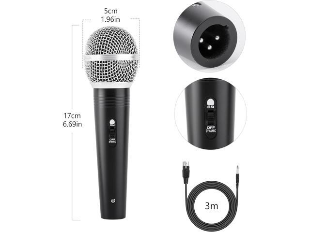 Adamantite Dynamic Karaoke Microphone for Singing, Metal Handheld Wired Microphone, 13ft Cable and Magnetic Switch, Perfect for Speakers, Karaoke...