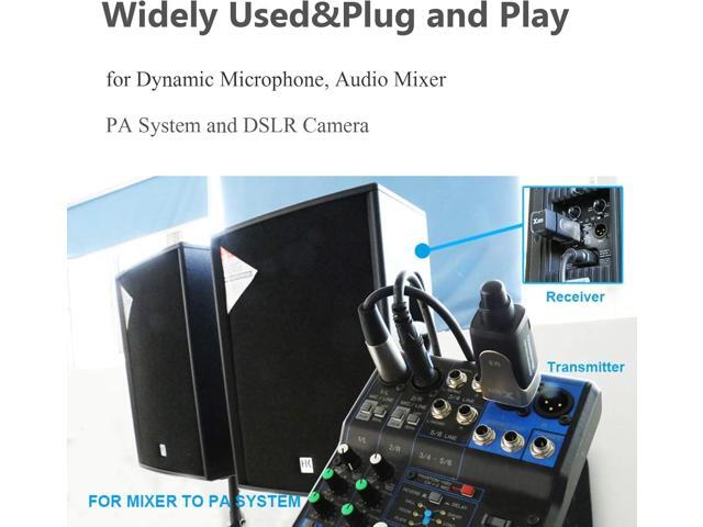 Xvive U3 XLR Microphone Wireless System 2.4GHz Wireless XLR Transmitter and Receiver for Dynamic Microphone, Audio Mixer, PA System