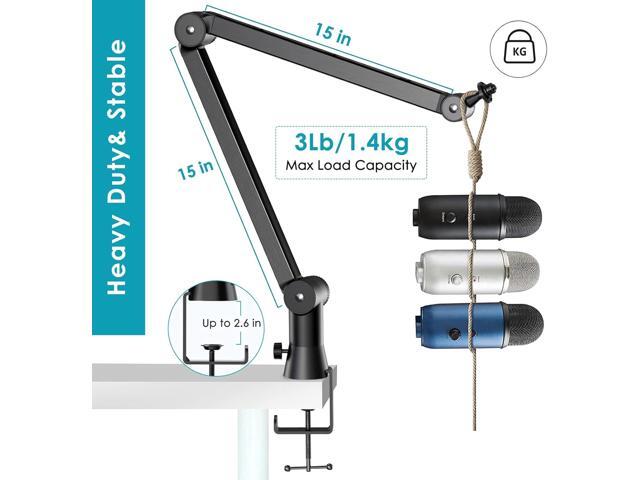 YOUSHARES Blue Yeti Mic Stand with Blue Yeti Pop Filter - Premium Mic Arm for Blue yeti, Heavy Duty Boom Arm with Cable Management, 3/8' to 5/8'...