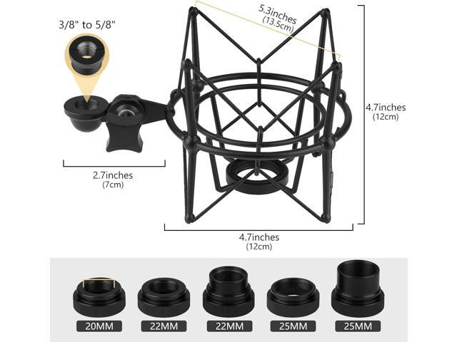 Geekria for Creators Microphone Shock Mount Compatible with MXL 770, 990, R77, TEMPO, V67G, 2006, R144 Mic Anti-Vibration Suspension Adapter Clamp...