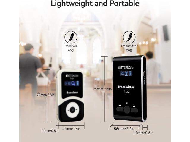 Retekess T130 Wireless Tour Guide Transmitter,Lavalier Microphone,99 Channel,Church Translation Transmitter for Interpretation Training Court
