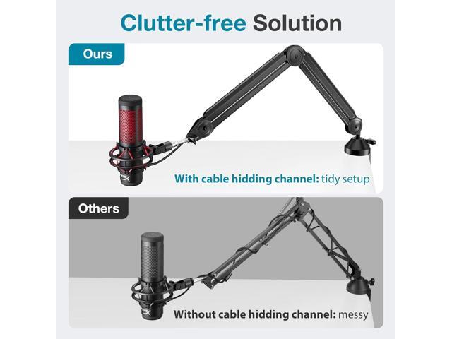 InnoGear Microphone Boom Arm, Mic Stand Desk with Cable Management Microphone Arm Stand for HyperX QuadCast SoloCast Blue Yeti Snowball Fifine...