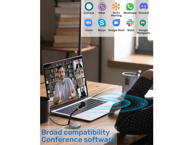 Mic for Mac Mini m4, USB C Microphone, Plug &Play Desktop Cardioid Condenser External Small Computer Mic for Laptop, Mute Button with LED...