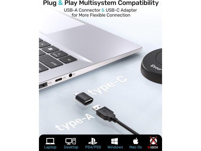 Mic for Mac Mini m4, USB C Microphone, Plug &Play Desktop Cardioid Condenser External Small Computer Mic for Laptop, Mute Button with LED...