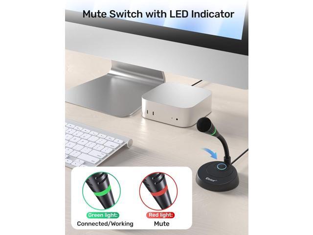 Mic for Mac Mini m4, USB C Microphone, Plug &Play Desktop Cardioid Condenser External Small Computer Mic for Laptop, Mute Button with LED...