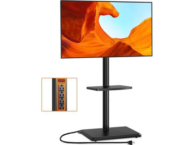 TVON Floor TV Stand with Power Outlet, TV Mount Stand for 32-60 inch TVs up to 88 lbs, Swivel TV Stand Mount with Height Adjustment and Safety Wood...