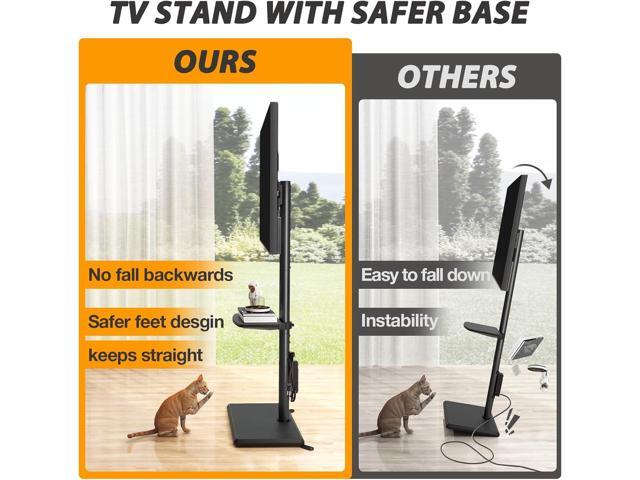 TVON Floor TV Stand with Power Outlet, TV Mount Stand for 32-60 inch TVs up to 88 lbs, Swivel TV Stand Mount with Height Adjustment and Safety Wood...