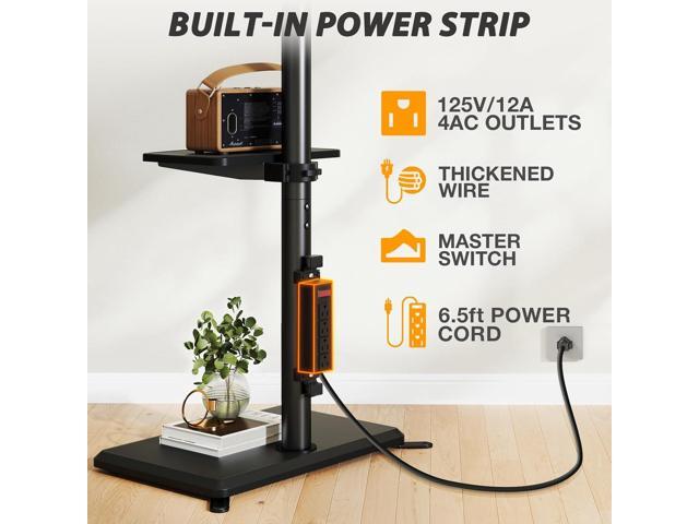 TVON Floor TV Stand with Power Outlet, TV Mount Stand for 32-60 inch TVs up to 88 lbs, Swivel TV Stand Mount with Height Adjustment and Safety Wood...