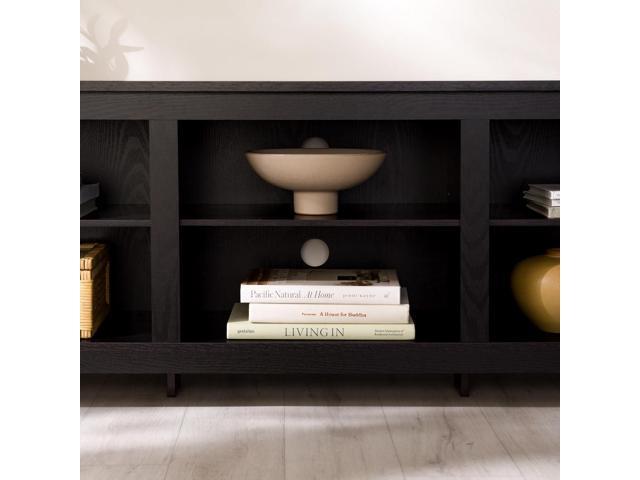 Walker Edison Wren Classic 6 Cubby TV Stand for TVs up to 80 Inches, 70 Inch, Black