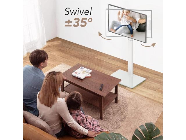 AX WABER Universal Floor TV Stand with Mount 70 Degree Swivel 9 Level Height Adjustable and Space Saving Design for Most 27 to 65 inch LCD, LED...