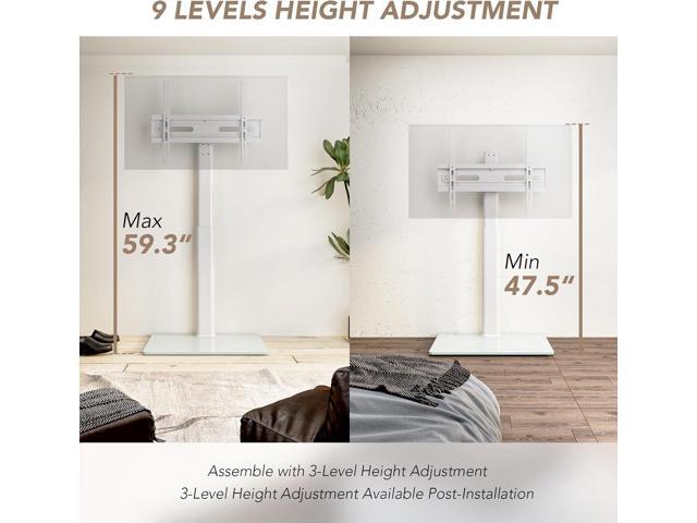 AX WABER Universal Floor TV Stand with Mount 70 Degree Swivel 9 Level Height Adjustable and Space Saving Design for Most 27 to 65 inch LCD, LED...