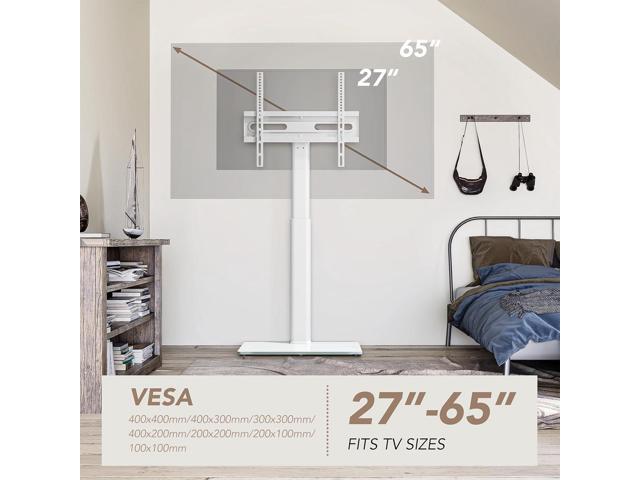 AX WABER Universal Floor TV Stand with Mount 70 Degree Swivel 9 Level Height Adjustable and Space Saving Design for Most 27 to 65 inch LCD, LED...