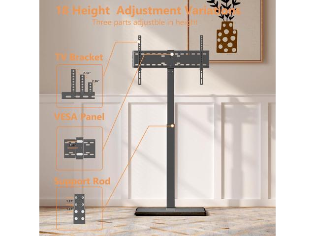 Universal Floor TV Stand,TV Floor Mount Stand for 32-75 inch TV up to 110 lbs, Swivel and Height Adjustable Tall TV Stand for...