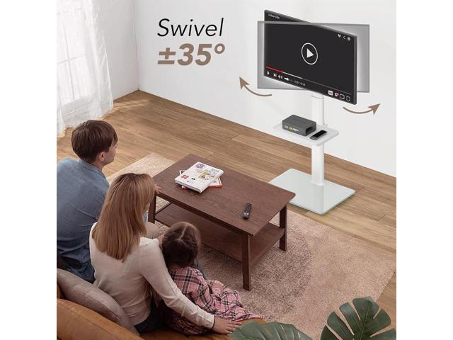 AX WABER Universal Floor TV Stand with Mount 70 Degree Swivel 9 Level Height Adjustable and Space Saving Design for Most 27 to 65 inch LCD, LED...