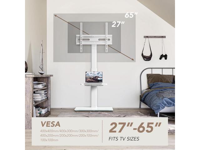 AX WABER Universal Floor TV Stand with Mount 70 Degree Swivel 9 Level Height Adjustable and Space Saving Design for Most 27 to 65 inch LCD, LED...