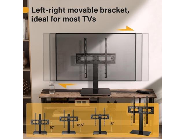 Universal TV Stand for 27-60inch LED LCD TV Swivel Table Top TV Stand with 30 Degree Height Adjustable TV Stand with Mount TV Base with Tempered...