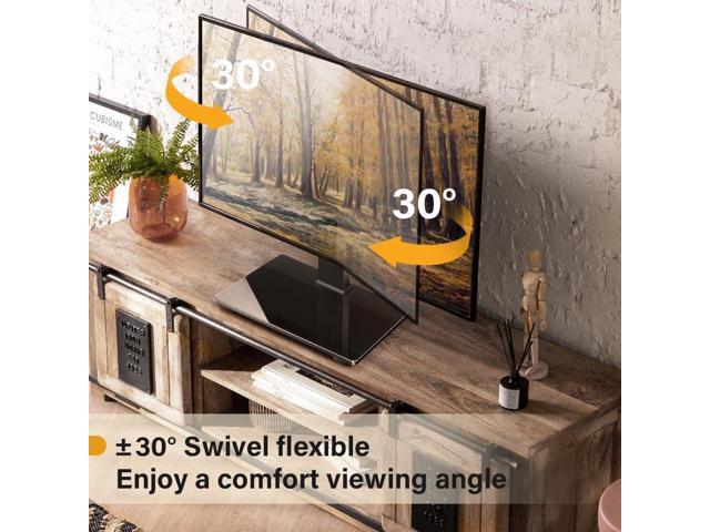 Universal TV Stand for 27-60inch LED LCD TV Swivel Table Top TV Stand with 30 Degree Height Adjustable TV Stand with Mount TV Base with Tempered...