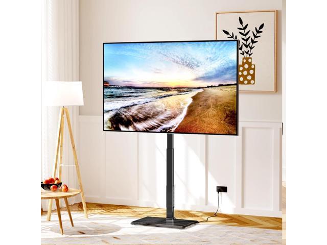 Universal Floor TV Stand,TV Floor Mount Stand with Power Outlet for 32-75 inch TV up to 110 lbs, Swivel and Height Adjustable Tall TV Stand for...