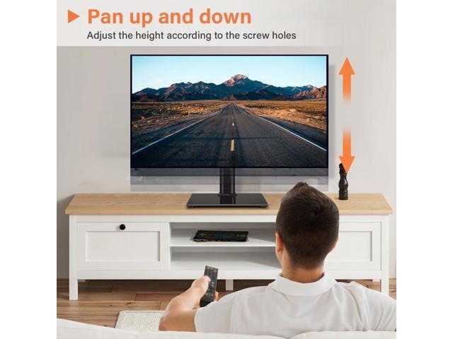 KKTONER Universal TV Stand Table Top TV Stand for 27 to 65 inch Height Adjustable TV Stand Mount with Tempered Glass Base LED tvs Max VEAS 400mm...