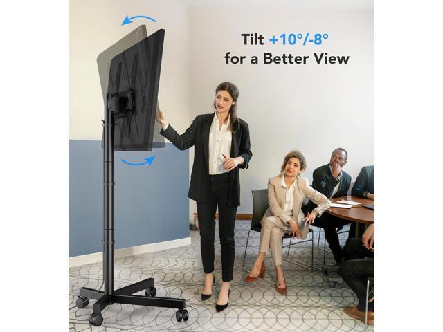 AX WABER Mobile TV Cart Stand with Wheels for 23-60' tvs, Height Adjustable, Portable Floor Stand Holds up to 88 lbs, Rolling TV Mount max VESA...
