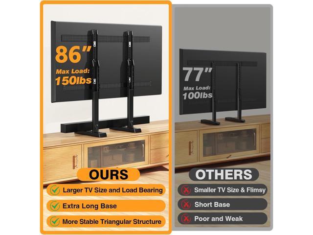 Universal TV Legs, Table Top TV Stand Base with Height Adjustable for Most 37 to 86 Inch TVs, Wobble-Free Replacement with Cable Management, Holds...