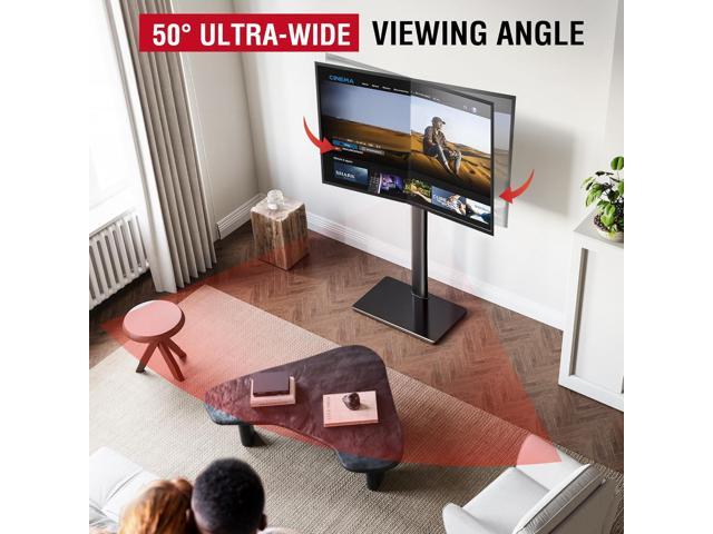 Swivel TV Floor Stand for 43-75 Inches TVs, 10 Level Height Adjustable Corner Extra Tall TV Stand Mount for Living Room/Bedroom, Holds up to 110...