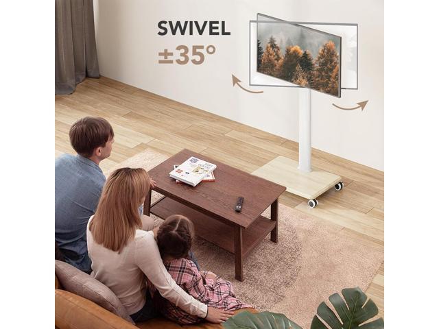 AX WABER Mobile TV Stand for 27 to 65 Inch TVs,Portable Rolling TV Cart on Wheels, Tall Universal Floor Stands with Swivel Mount, Height Adjustable...