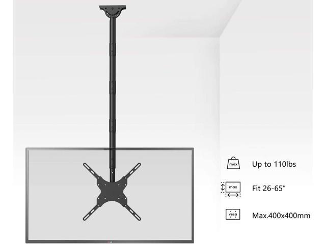 WALI Long Arm TV Ceiling Mount, Fits Most LED, LCD, OLED and Plasma Flat Screen Display 26 to 65 Inch, up to 110 Lbs, Height Extension up to 58...