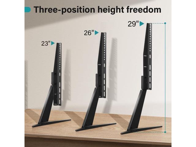 Black Universal TV Stand Tabletop for 27 to 65 inch LCD Flat Screen TV,Max VESA 800 x 400mm, Height Adjustable TV Base Holds up to 88lbs