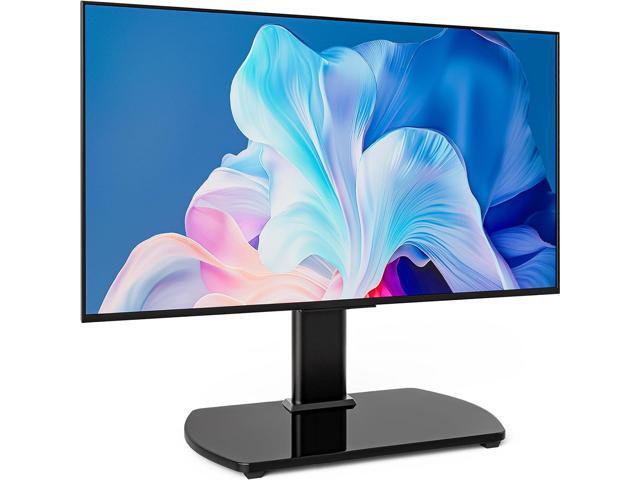 Universal TV Stand for 27-60 Inch TVs with Swivel Mount, Height Adjustable Table Top TV Stand Mount, Heavy Duty Tempered Glass Base, TV Pedestal...