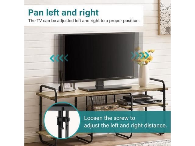 Universal TV Stand for 27-75 inch TVs Swivel +/-35° Height Adjustable Table Top TV Base Max VESA 400x400mm,Holds up to 77 lbs Black