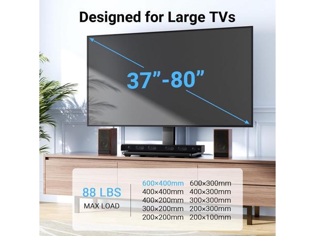 PERLESMITH Swivel Universal TV Stand for 37-80 inch LCD OLED Flat/Curved Screen TVs-Height Adjustable Table Top Center TV Stand with Wire...