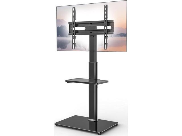 AX WABER Universal Floor TV Stand with Mount 70 Degree Swivel 9 Level Height Adjustable and Space Saving Design for Most 27 to 65 inch LCD, LED...