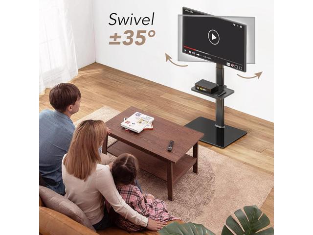 AX WABER Universal Floor TV Stand with Mount 70 Degree Swivel 9 Level Height Adjustable and Space Saving Design for Most 27 to 65 inch LCD, LED...