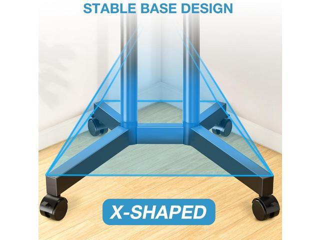 YOMT Portable Rolling TV Stand for 32-75 inch TVs, Height Adjustable Mobile TV Cart with Locking Casters, Heavy Duty Universal TV Stand On Wheels...