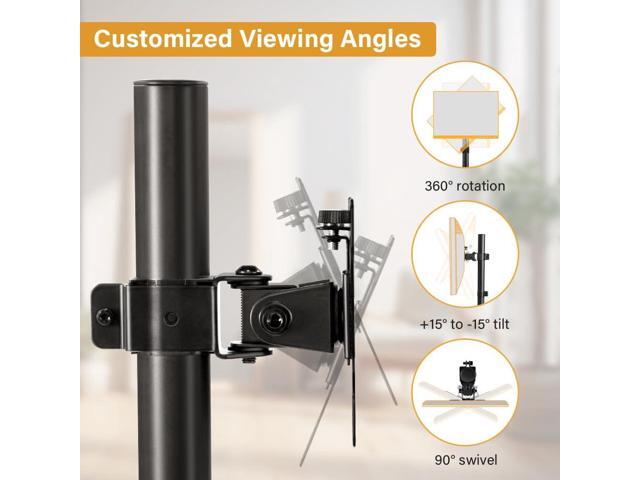 Universal TV Stand - Fits 13-32inch, 360 Swivel, Height Adjustable, Tempered Glass Base