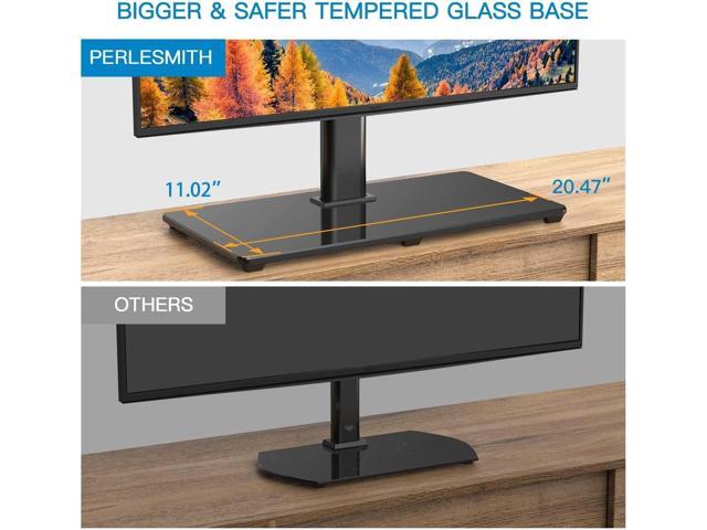 PERLESMITH Universal TV Stand Table Top TV Base for 32-82 inch LCD LED OLED 4K Flat Screen TVs-Height Adjustable TV Mount Stand with Tempered Glass...