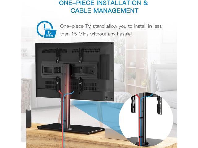 PERLESMITH Universal TV Stand Table Top TV Base for 32-82 inch LCD LED OLED 4K Flat Screen TVs-Height Adjustable TV Mount Stand with Tempered Glass...