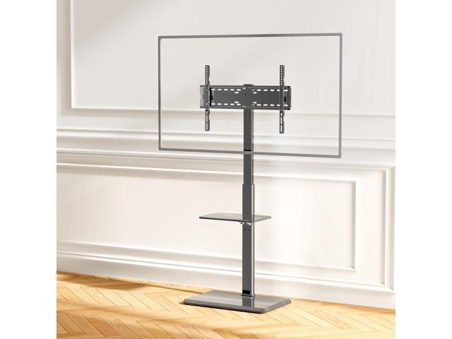 Universal Floor TV Stand,TV Floor Mount Stand with Removable Shelf for 32-75 inch TV up to 110 lbs, Swivel and Height Adjustable Tall TV Stand for...