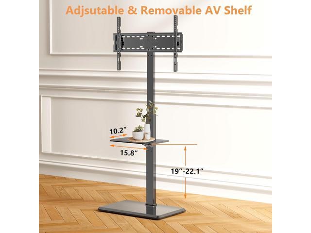 Universal Floor TV Stand,TV Floor Mount Stand with Removable Shelf for 32-75 inch TV up to 110 lbs, Swivel and Height Adjustable Tall TV Stand for...
