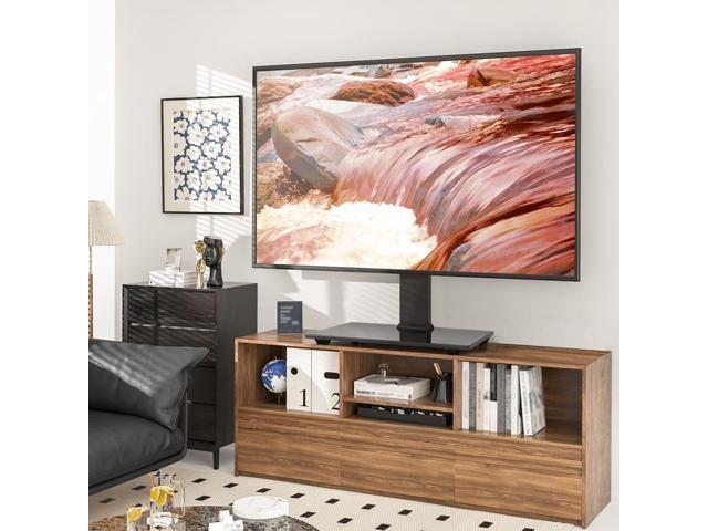 Universal TV Stand for 13-32inch LED LCD TV Table Top TV Stand with 45 Degree Height Adjustable Swivel TV Stand Mount with Tempered Glass Base Max...